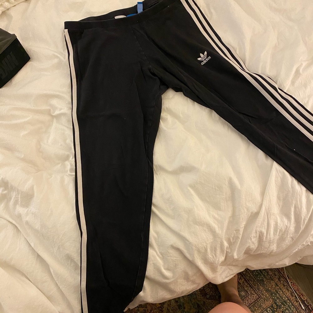 Adidas three stripe leggings